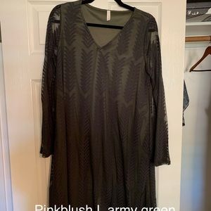 Large olive green midi pinkblush maternity dress